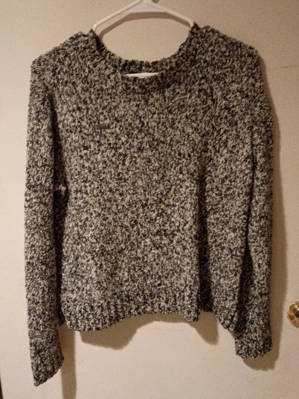 H&M Marled Crewneck Sweater - Black & White